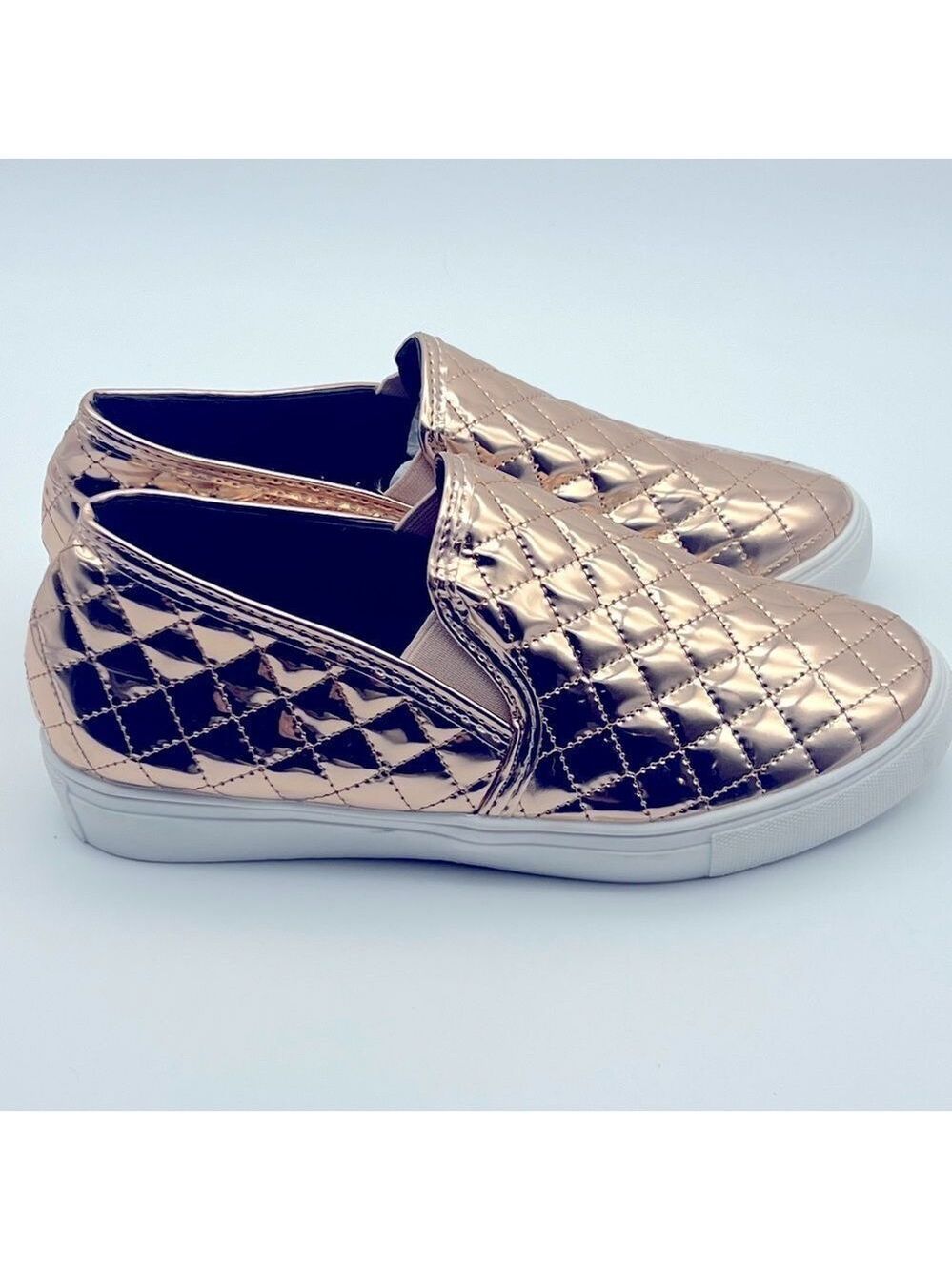 Rose Gold Slip On Sneakers Size 39 Brand Unknown Excellent Condition - Picture 8 of 9